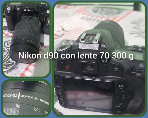 Cámara Nikon D90 Más Lente 70 300  Con 150mil Disp. Anda Per