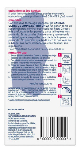 Imagen 2 de 3 de Bioré Witch Hazel Bandas Ultra De Limpieza Profunda