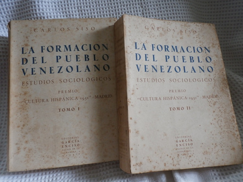 La Formacion Del Pueblo Venezolano. 2 Vols.   Carlos Siso. 
