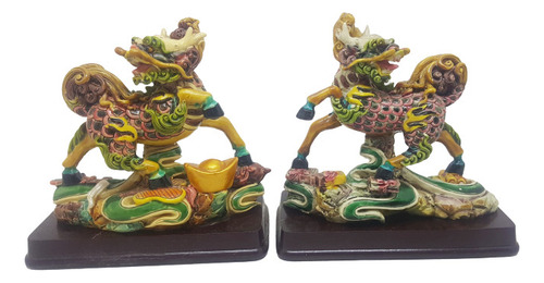 Figuras De Pareja De Caballos Chi Lin (feng Shui)