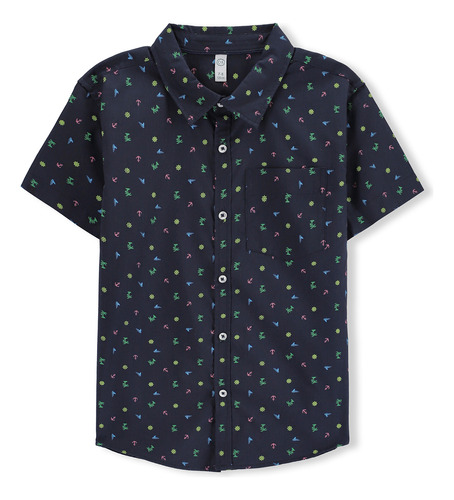 Camisa Estampada Manga Corta C&a De Niño