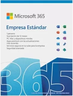 Microsoft Office 365 Empresa Estandar 1 Año Original Digital