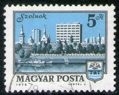 Hungría Sello Usado Ciudad De Szolnok Y Río Tisza Año 1975 