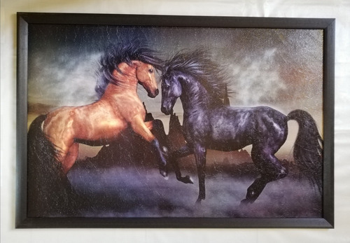 Juego De 3 Cuadros Caballos Bl Y Ng (Usado)