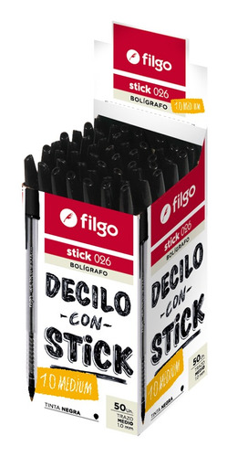 Boligrafo Filgo Stick 1.0 Medio X4 Unidades (negro)