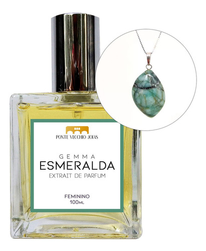 Coffret Perfume Gemma Esmeralda 100ml + Colar Em Prata 925