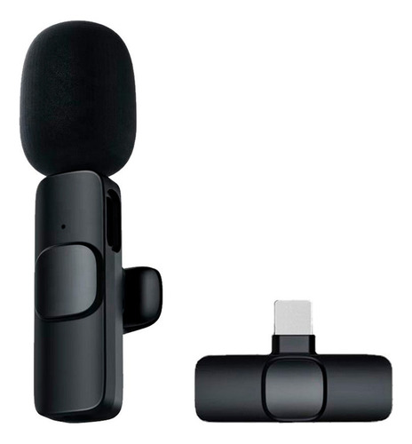 Microfono Corbatero Usb-c Inalambrico Recargable Color Negro