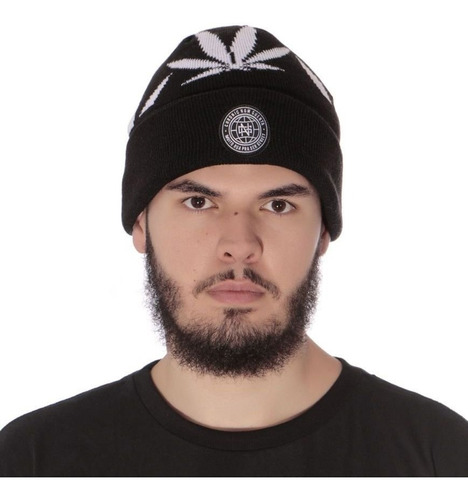 Gorro Touca Ganja Chronic Original 420 Lã Preto E Branco