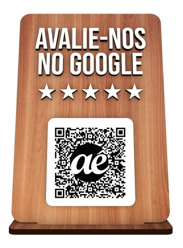 Imagem 2 de 4 de Placa Quadro Avaliação Google Meu Negocio Qr Code Bar Restau