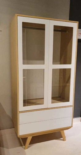 Imagen 2 de 10 de Ropero Niels 2 Puertas Vidrio Guatambu Estilo Nordico