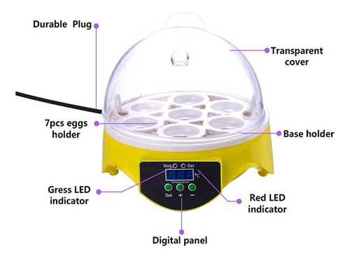 Mini Incubadora Automática Barata Pequena E Barata 7 Ovos