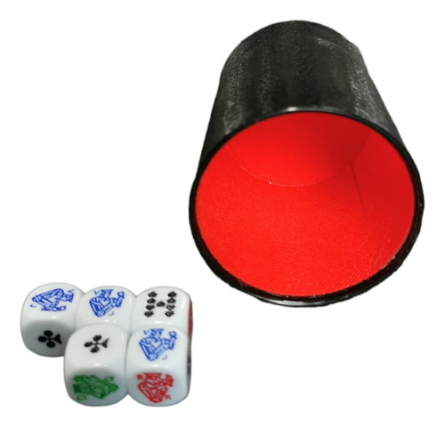 Cacho Yahtzee Juego De Mesa Tatuco Con Paño + 5 Dados