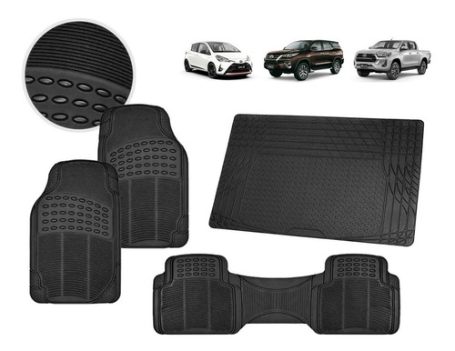 Cubre Alfombra Goma Auto Y Baúl P/ Toyota Yaris Sw10 Hilux