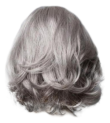 Peluca Mujer Gris Pelo Sintético Pelucas P Pelo Ondulado