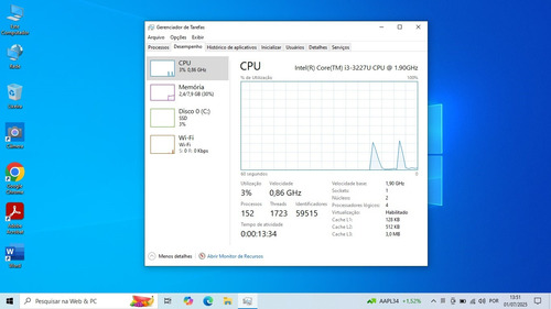 Notebook Dell Inspiron 3421, Core I3, 8gb Mem, 256ssd Win 10 Preto (Recondicionado)