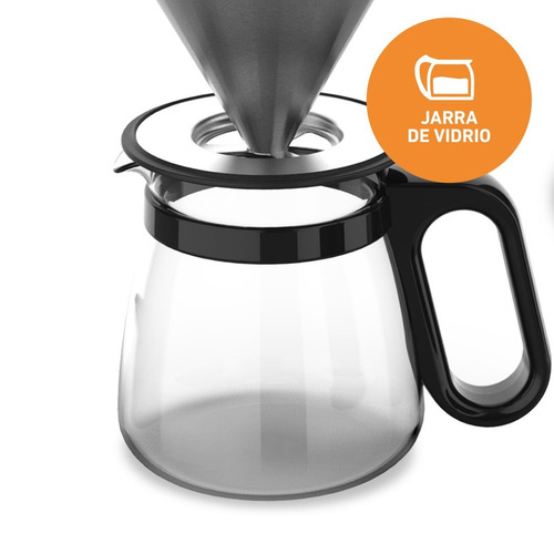 Imagen 1 de 9 de Pava Eléctrica Peabody Barista Con Jarra De Vidrio Y Reloj Color Negro