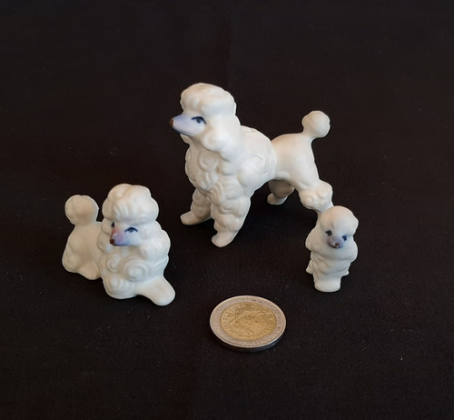 Lote 3 Perros Caniche Porcelana Miniatura P2