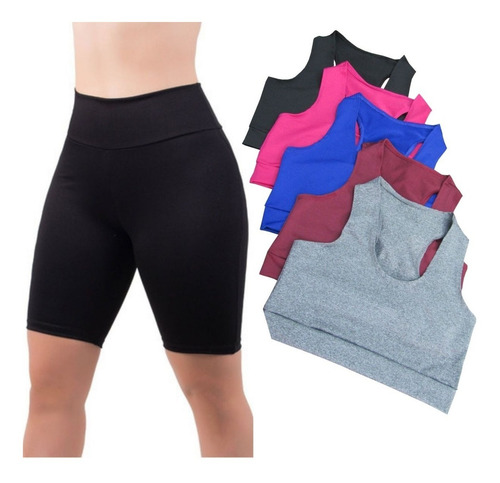 Imagem 1 de 5 de Kit 2 Conjunto Top E Bermuda Suplex Fitness Academia