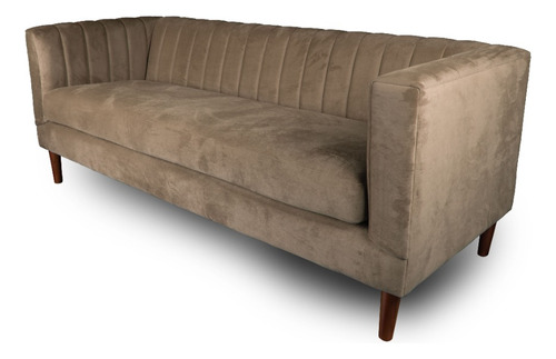 Sofa Sorrento 3 Cuerpos Tela Velvet Vivian - Latam Home