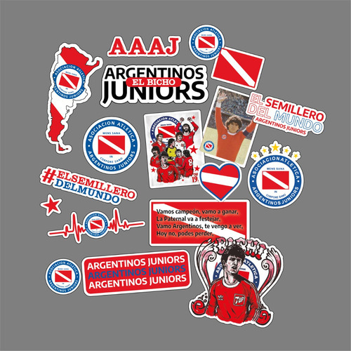  Stickers Calcos Argentinos Juniors X18 Termo Compu Celu