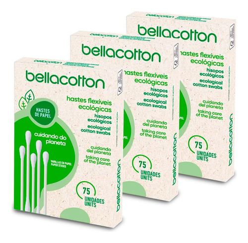 Hastes Flexíveis Ecológicas Bellacotton 03 Caixas