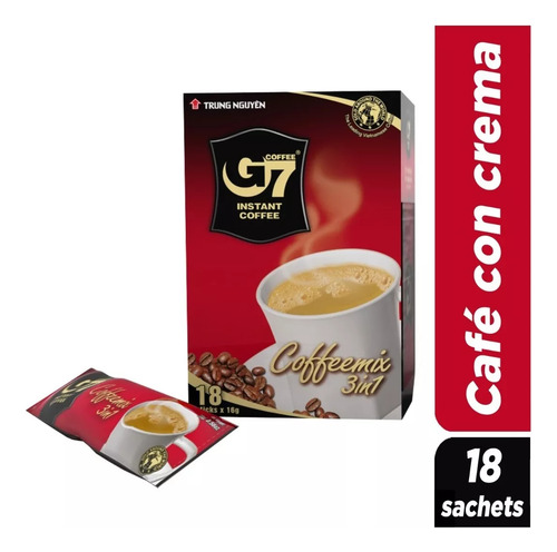 Café 3 En 1 Con Crema Sin Lactosa G7 Coffee