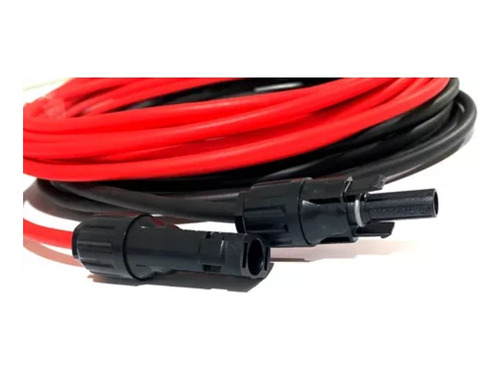 Cable Solar Apto Intemperie 4mts C/ Ficha Mc4 Rojo Y Negro