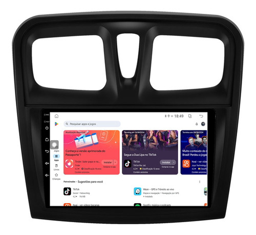 Multimidia Logan 15/19 9p Android 14 Carplay 4gb 64gb