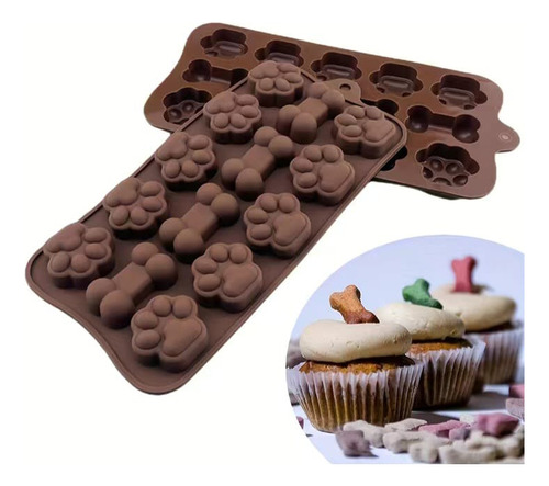 Molde Silicona Huesos Patas Perros Chocolates Galletas Niños