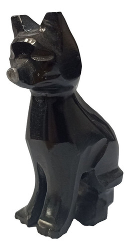 Figura Decorativa Artesanal Gatito De Mármol Ónix