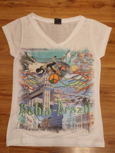 Remera De Bahía Brasil, Talle Xs, Nueva Sin Etiqueta