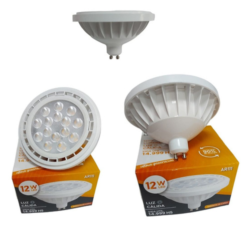 Lampara Ar111 Led 12w Caja X 20 Uni Pack X20 Uni Calida/fria