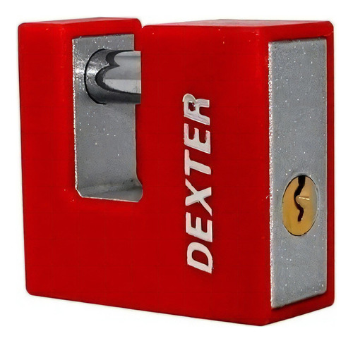 Candado Cortina Metalico 70mm Rojo Dexter 16935