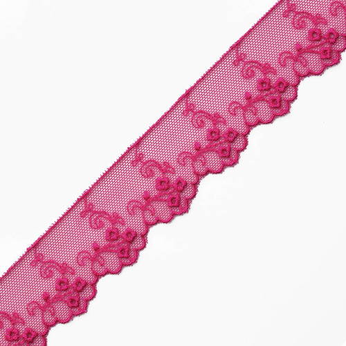 1-1 4 Flor Raschel Encaje No Elastico Ajuste 2-yards Fucsia