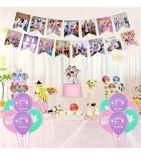 Kit De Fiesta De 32 Piezas Kpop Bts Globos
