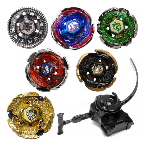 6 Piezas Beyblades Metal Fusion Toys Beyblades +1 Lanzador