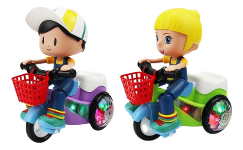 Boneco Passeio Triciclo Bate Volta Com Manobras Giro Som Luz