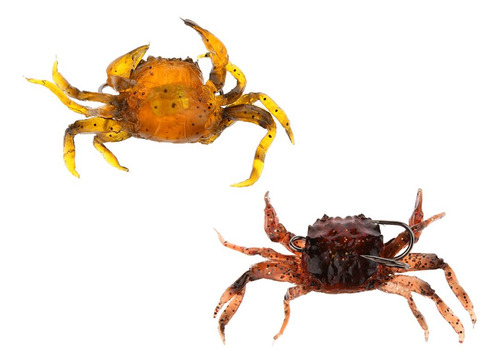 2 Piezas 3d Simulación Suave Cangrejos Cebo De Pesca