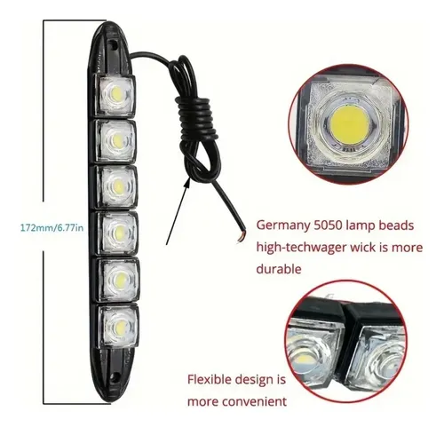 Luces Led Flexibles Para Auto-camioneta-camion D2r Negro Blanco Neutro