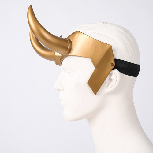 Casco De Látex Con Cuernos Y Máscara De Halloween Ragnarok