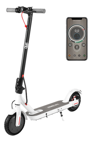Gm5 P1 Patinete Elétrico Adulto, 400 W De Potência Máxima, 25 Km/h Velocidade Máxima, Autonomia De 20 Km Com Uma Carga Completa, Scooter Eletrica Dobrável Com Aplicativo Bluetooth Branco