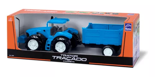 Trator Brinquedo Infantil Educativo Didático Com Carreta Grande