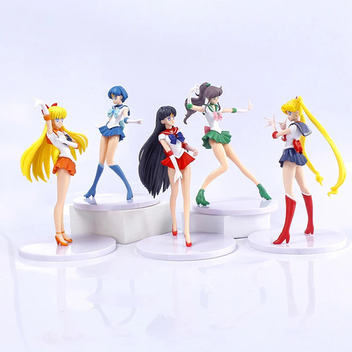 . 5 Figuras De Acción De Sailor Moon, Modelo De Muñecas De