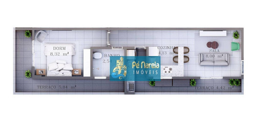 Imagem 5 de 13 de Apartamento Com 1 Dormitório À Venda, 41 M² Por R$ 195.000,00 - Canto Do Forte - Praia Grande/sp - Ap1230