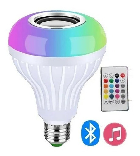 Bombillo Con Corneta Musica Luz Led Bluetooth Sonido Control