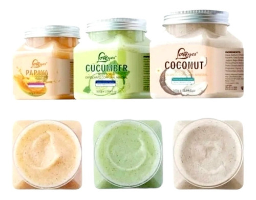 Crema Exfoliante De Coconut-cucumber-papaya 500gr Loveyes