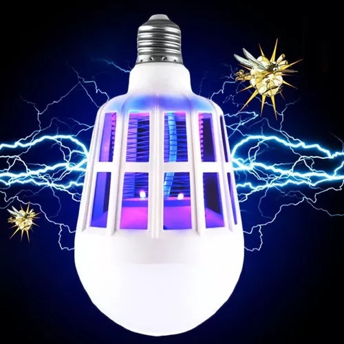 Foco Mata Mosquitos Led Luz Blanca 12w Ultravioleta E27 Blanco Frío