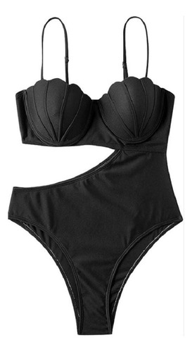 Vestido De Baño Monokini Corte Alto Negro