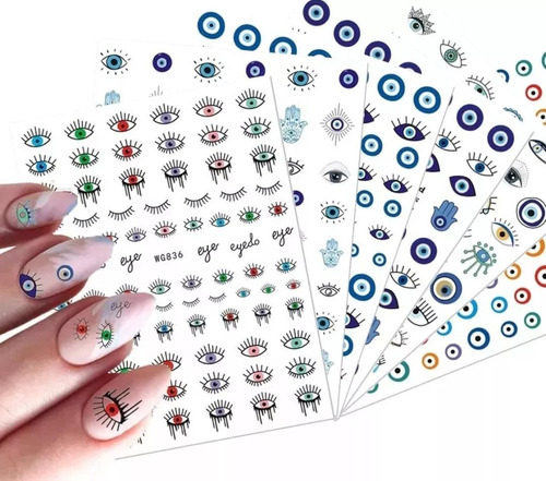 Stickers Para Uñas De Ojo Turco/pack X 4 