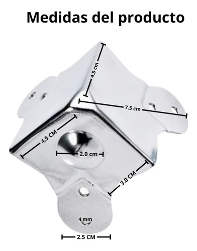 Set 8 Esquineros Cubo Grande Cromado Flycase Mod. Cg3209